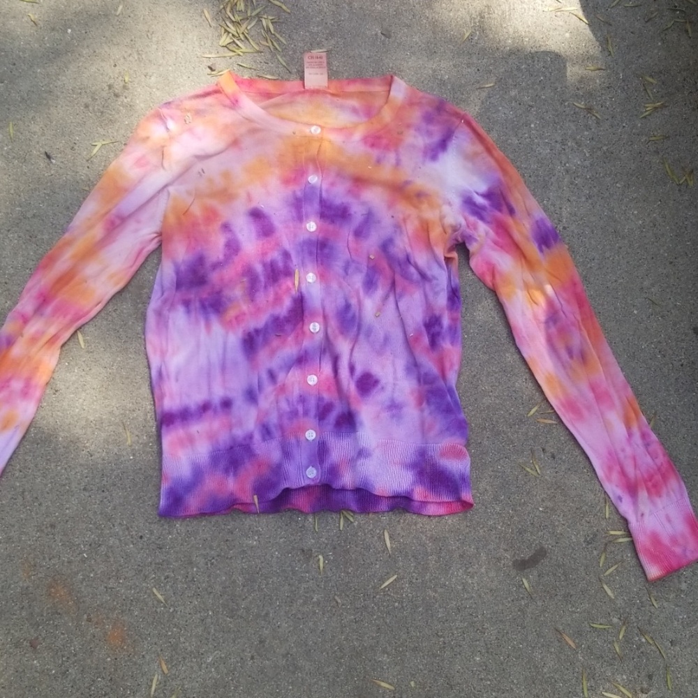 Orange purple and red tye dye long sleeve